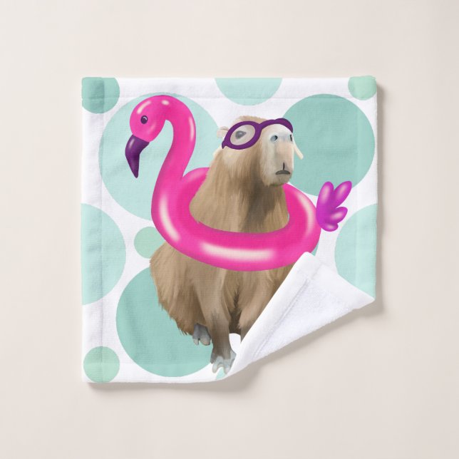Fiesta De Piscina Cute Capybara Con Suelo De Flami (Toallita)