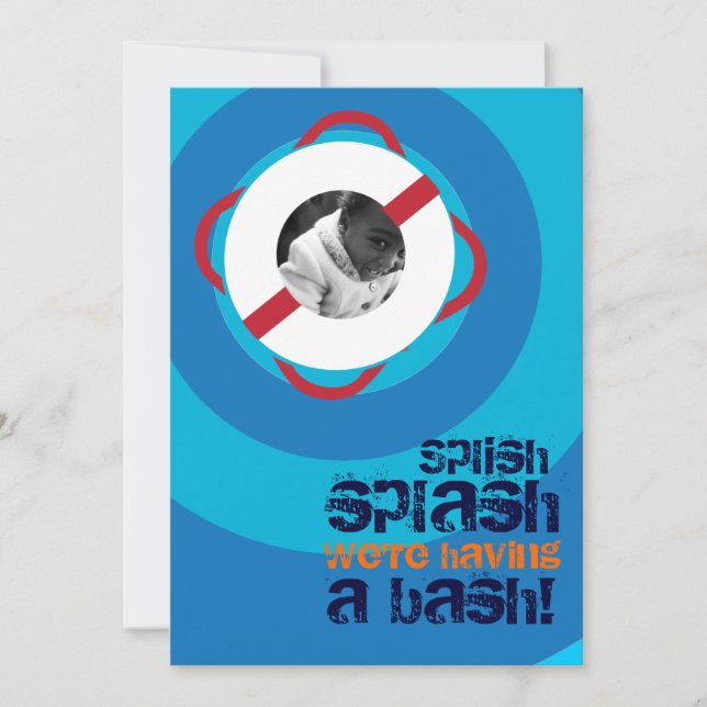 Fiesta de piscina e invitación a la playa (Anverso)