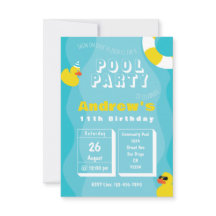 Fiesta de piscina - Invitación a fiesta de cumplea