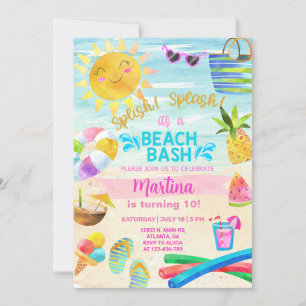 fiesta de playa chica, invitación de verano a baña
