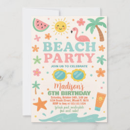 Fiesta de playa colorido Invitación y decoración d