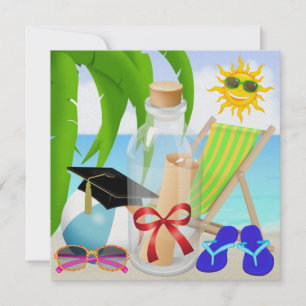 Fiesta de playa de graduación - Invitación en una 