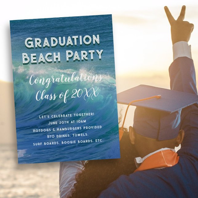 Fiesta de playa de graduación para la invitación d (Subido por el creador)