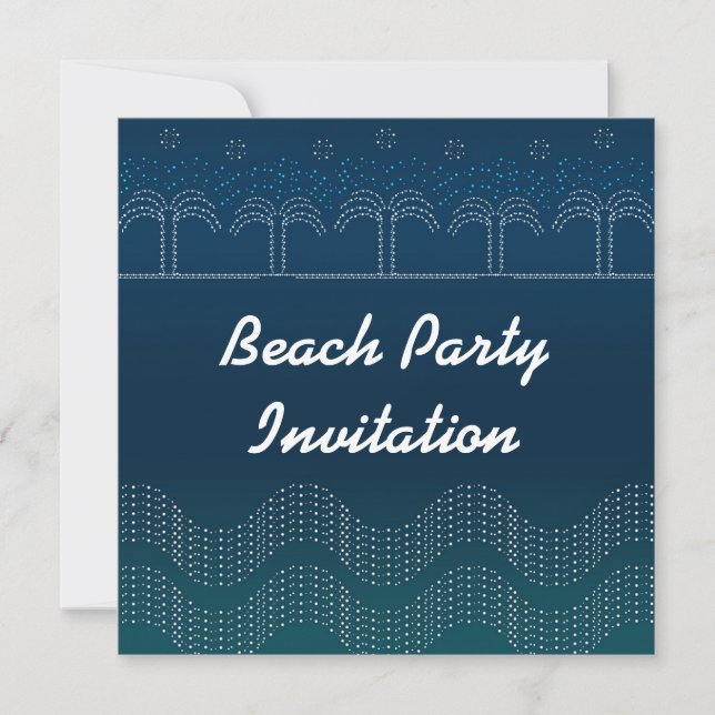 Fiesta de playa - Invitación con tarjeta (Anverso)