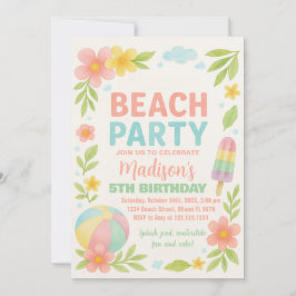 Fiesta de playa tropical invitaciones de cumpleaño