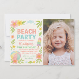 Fiesta de playa tropical invitaciones de cumpleaño