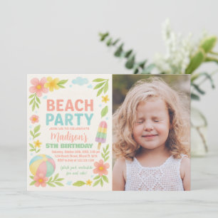 Fiesta de playa tropical invitaciones de cumpleaño