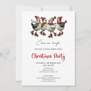 Fiesta de Pollos Divertidos Invitaciones Navideñas