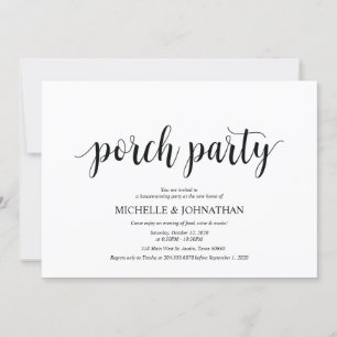 Fiesta de porche, tarjetas de invitación de fiesta