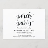 Fiesta de porche, tarjetas de invitación de fiesta