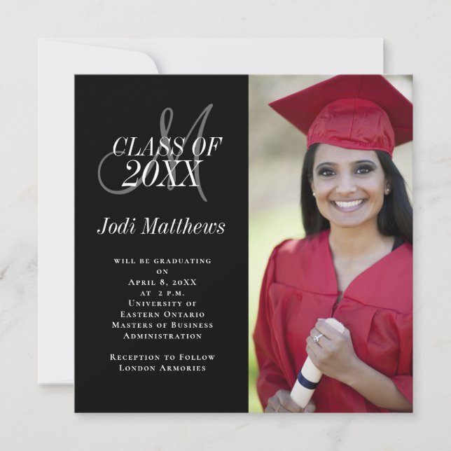 Fiesta de posgrado de Invitación de graduación Mon (Anverso)