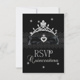 Fiesta de respuesta RSVP Lace negro