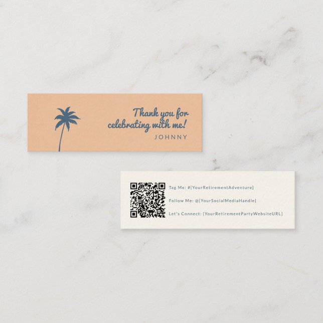fiesta de retiro código qr tarjeta de medios socia (Anverso / Reverso)