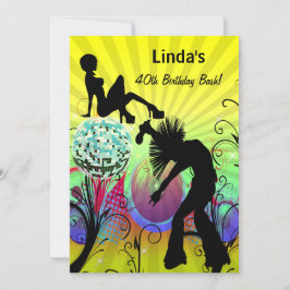 fiesta de retro de disco hippie Invitación