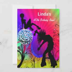 fiesta de retro de disco hippie Invitación