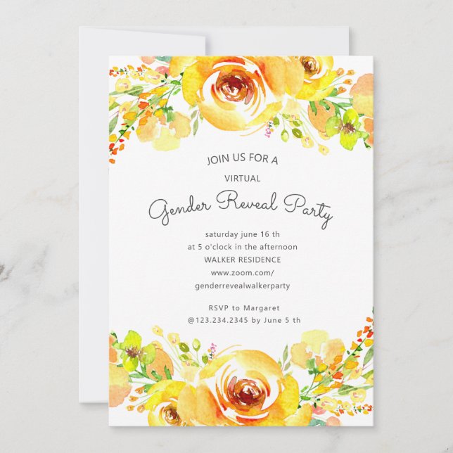 fiesta de revelación de género de campos amarillos (Anverso)