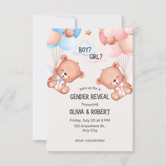 fiesta de revelación de género, invitación (Anverso)