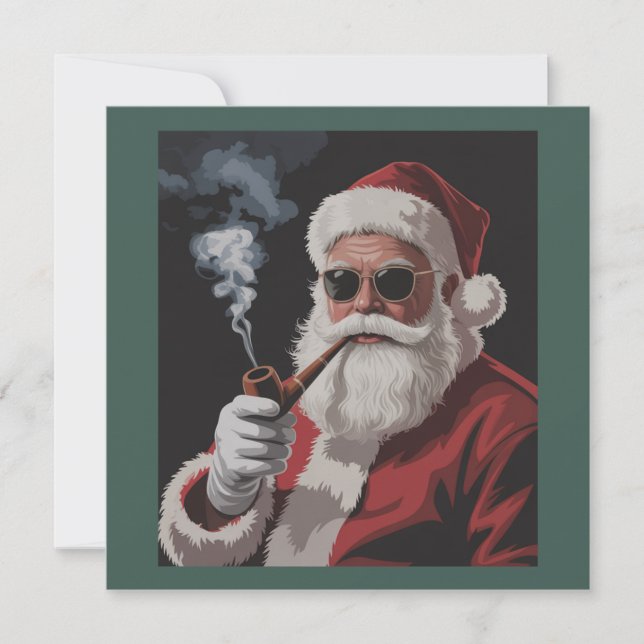 Fiesta de Santa fumando divertida Navidad vacacion (Anverso)