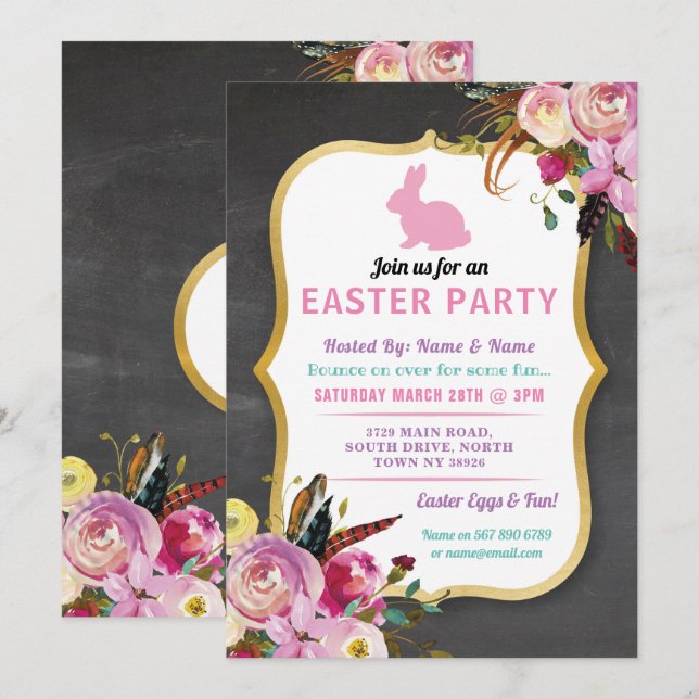 Fiesta de Semana Santa Confitura Huevo Invitación  (Anverso / Reverso)