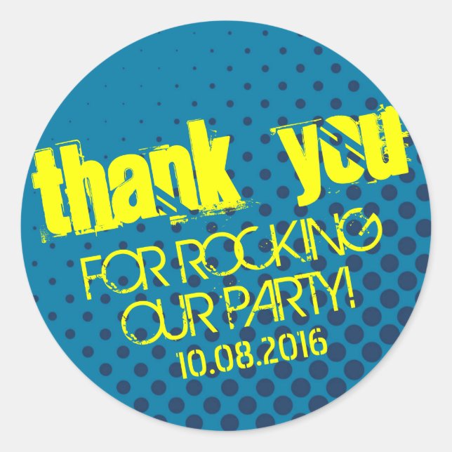 Fiesta de semitono Guay Pegatina de rock amarillo  (Anverso)