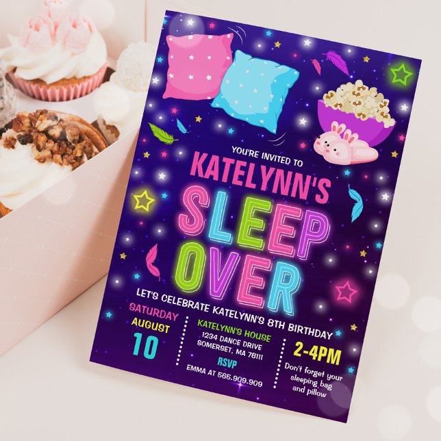 Fiesta de Sleepover Invitación de Sleepover Fiesta (Subido por el creador)