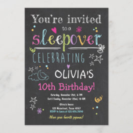 Fiesta de Sleepover Invitación  Pajamas Chica