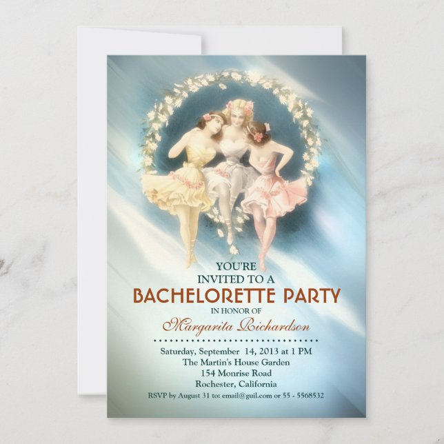 fiesta de soltería elegante invitación de estilo a (Anverso)