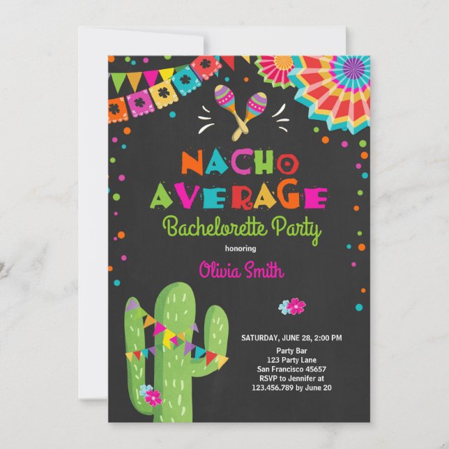 Fiesta de soltero Invitación a la Fiesta Nacho Pro (Anverso)