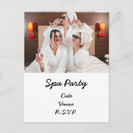 Fiesta de spa con invitación de foto personalizada