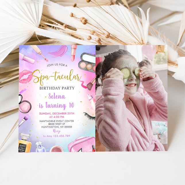 Fiesta de Spa Glam Chica Invitación a la foto de c (Subido por el creador)