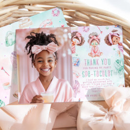 Fiesta de Spa Glam Cumpleaños Foto Gracias tarjeta