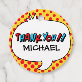 Fiesta de superhéroes gracias etiqueta de favor