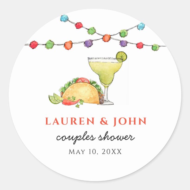 Fiesta de Tacos y Tequila Sello para ducha de pare (Anverso)