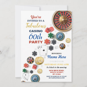Fiesta de tarjetas de cumpleaños de Casino Night L