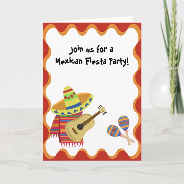 Fiesta de tarjetas temáticas mexicana Invitación d (Anverso)