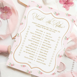 Fiesta De Té Baby Shower Prefiere Tarjeta De Juego