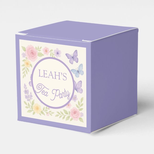 Fiesta de té con jardín encantado Caja de Favor (Costado Anverso)