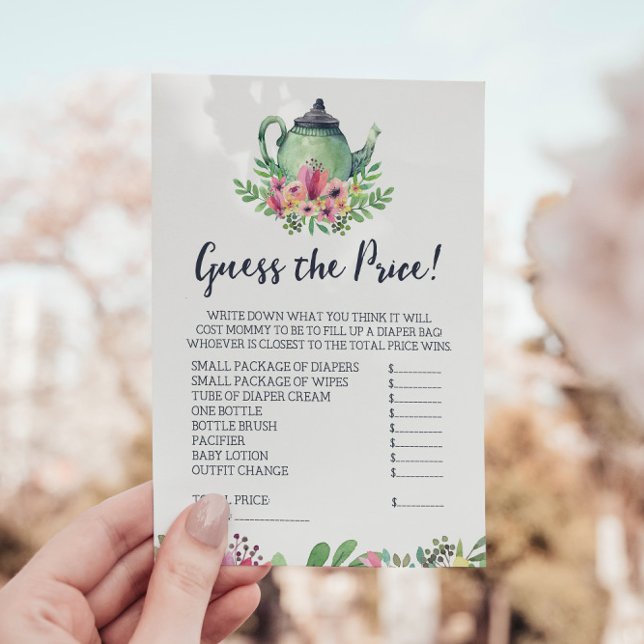 Fiesta de té de Baby Shower adivina tarjeta de jue (Subido por el creador)