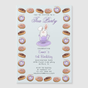 fiesta de té de cumpleaños para niños con conejito