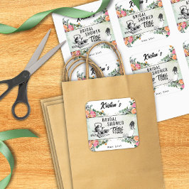 Fiesta de té de ducha de novia Pegatina personaliz