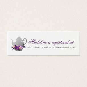 Fiesta de té de novia Purple Registry Insert Card