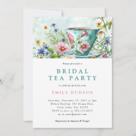 Fiesta de té floral Invitación a ducha de novia