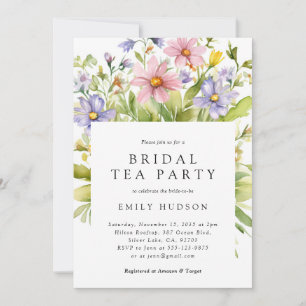 Fiesta de té floral Invitación a ducha de novia