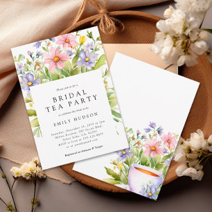 Fiesta de té floral Invitación a ducha de novia
