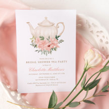 Fiesta de té floral Invitación a ducha de novia