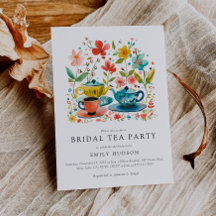 Fiesta de té floral Invitación a ducha de novia