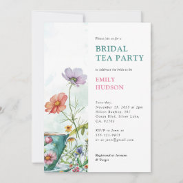 Fiesta de té floral Invitación a ducha de novia