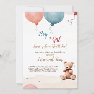 Fiesta de Teddy Bear: Invitación a revelar género