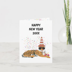 Fiesta de tigres - Tarjeta de Año Nuevo para anima
