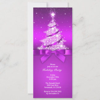 Fiesta de vacaciones Elegante Invitación Púrpura